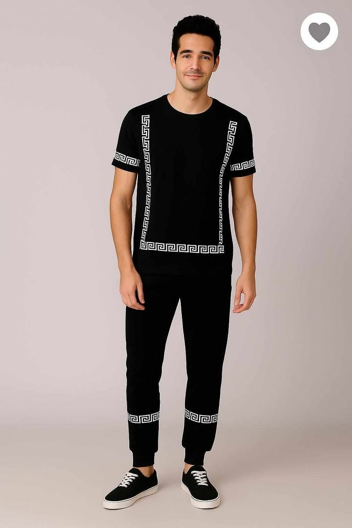 2 Pcs Men's Micro Interlock Printed Track Suit made by FS fashion premium quality