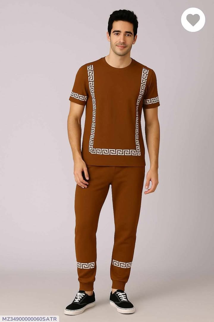2 Pcs Men's Micro Interlock Printed Track Suit made by FS fashion premium quality